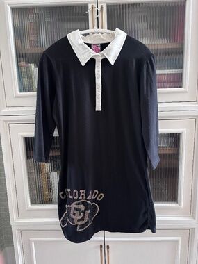 University of Colorado Black Polo-Style Dress (L)